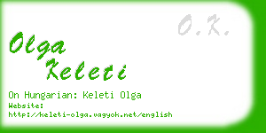 olga keleti business card